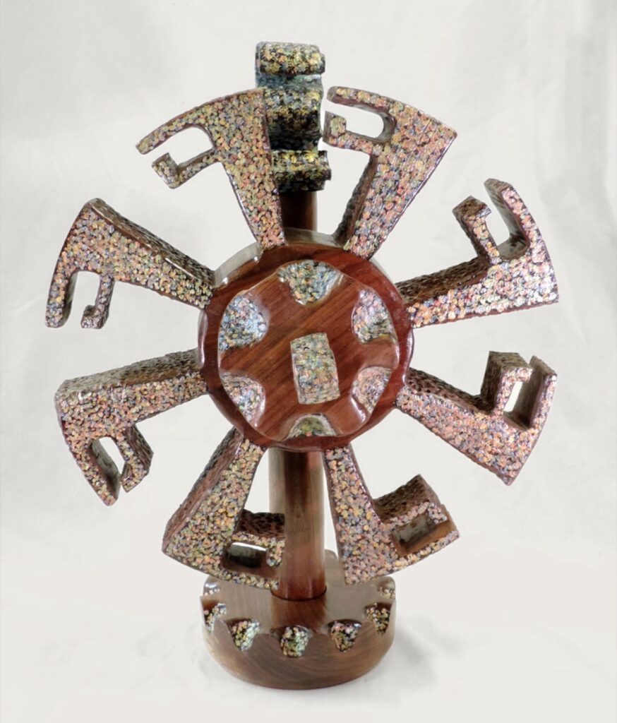 Wonder Wheel, turned wood sculpture by Ken Deaner