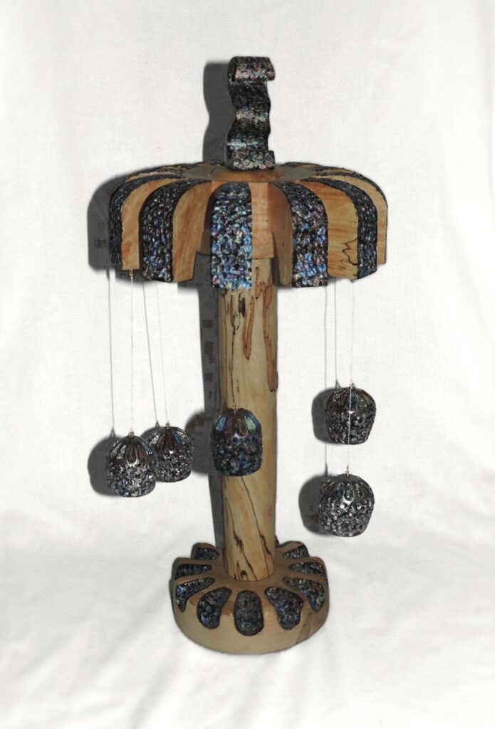 Parachute, turned wood sculpture by Ken Deaner