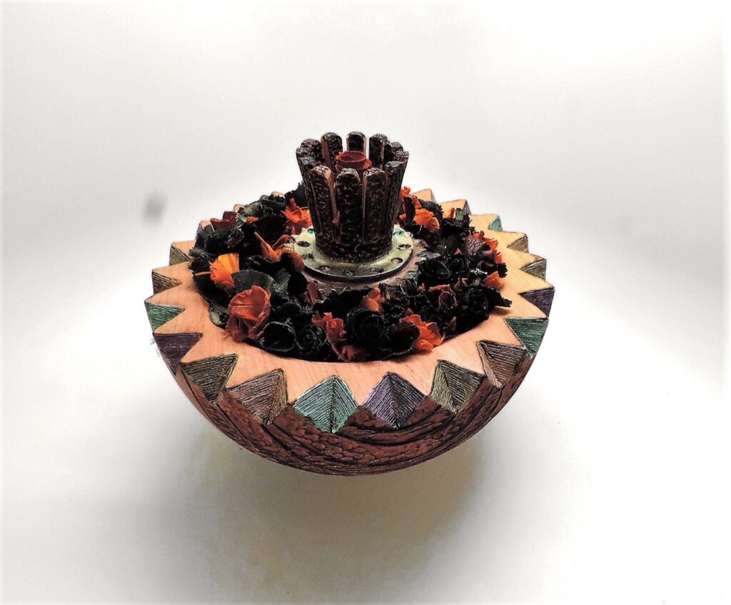Seasons: Winter, turned wood sculpture by Ken Deaner