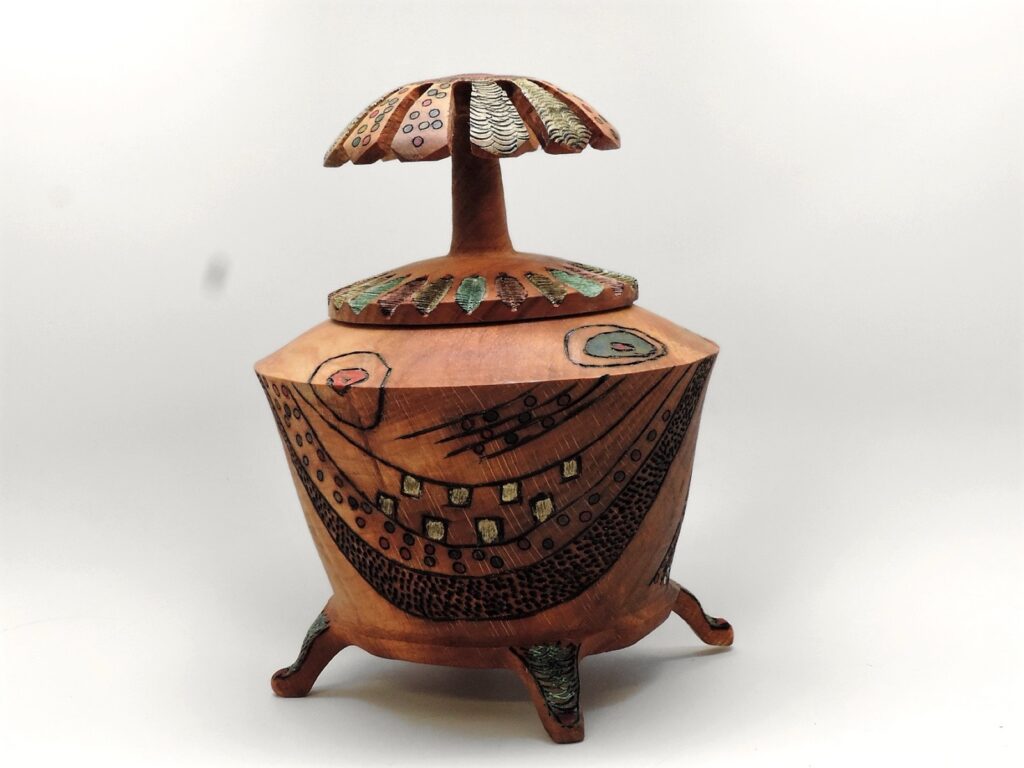 Whimsy 2, turned wood sculpture by Ken Deaner