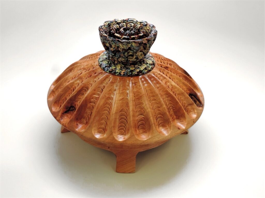 Blooming I, turned wood sculpture by Ken Deaner