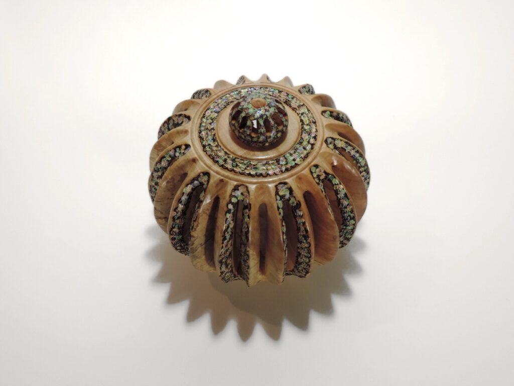Kaleidoscope, turned wood sculpture by Ken Deaner