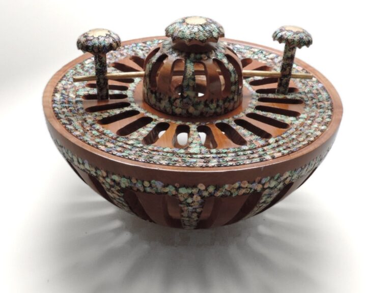 Interactive Locked Box 4, turned wood sculpture by Ken Deaner