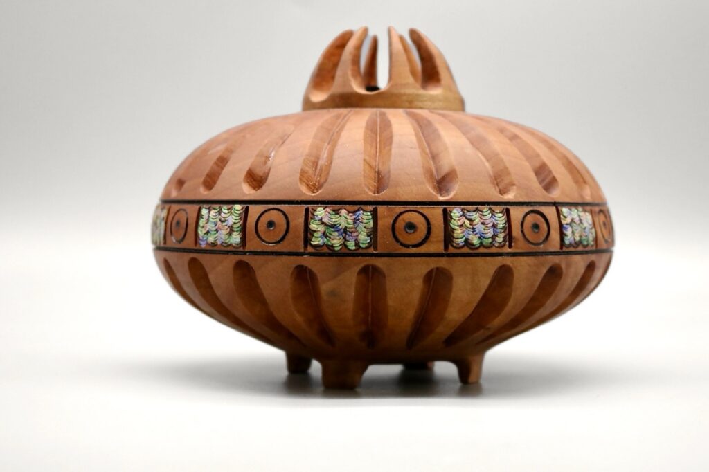 Canyon, turned wood sculpture by Ken Deaner