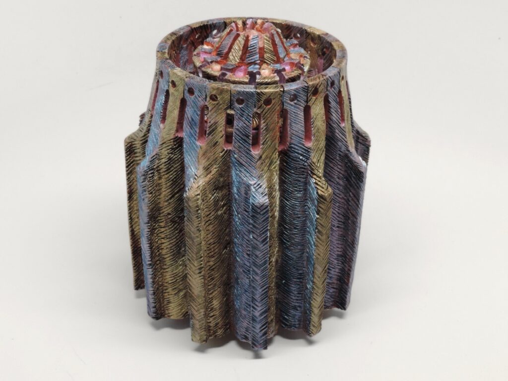 Conflict, turned wood sculpture by Ken Deaner