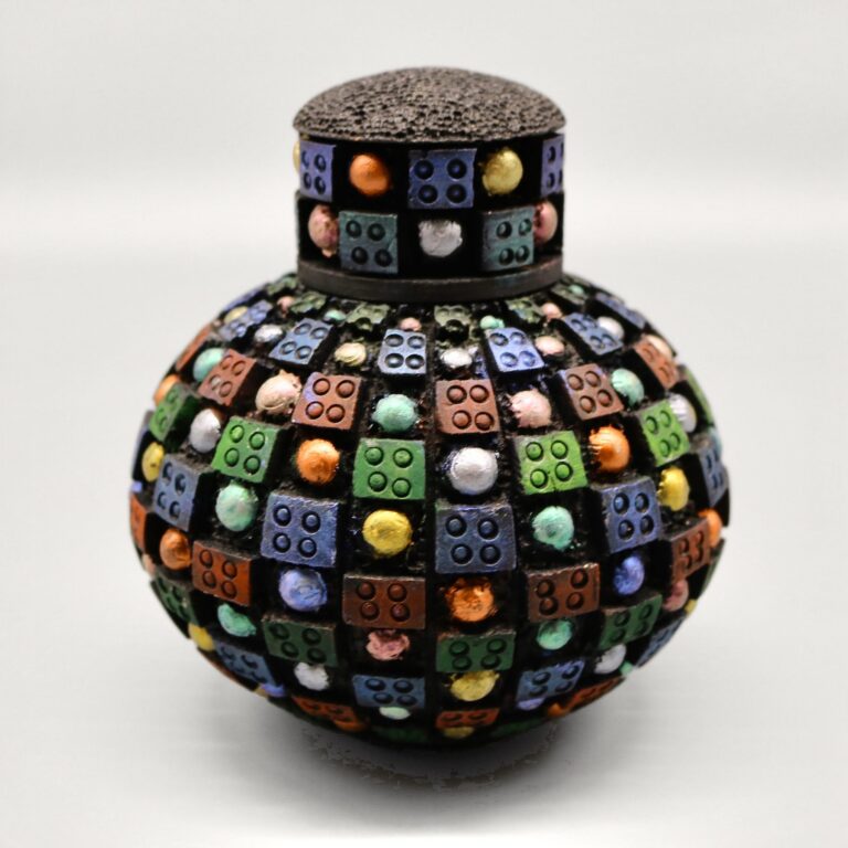 Legos, turned wood sculpture by Ken Deaner